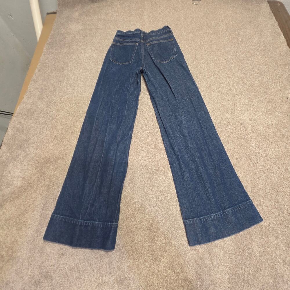 Barrel Relaxed Loose fit J.Crew Wide Leg Jeans 24 Dark Wash indigo Lyocell Blend